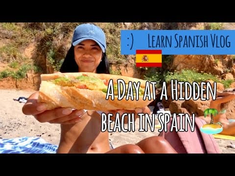 I went to a beautiful beach in Spain 🇪🇸[B1-B2] | Spanish Vlog (w/ subtitles) - Learn Spanish with this music video